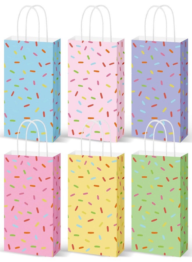 Faccito 24 Pcs Sprinkle Paper Gift Bags Bulk with Handles Confetti Donut Sprinkles Party Decorations Ice Cream Gift Bags for Birthday Wedding Christmas Baby Shower Supplies (Multicolor) - Image 1